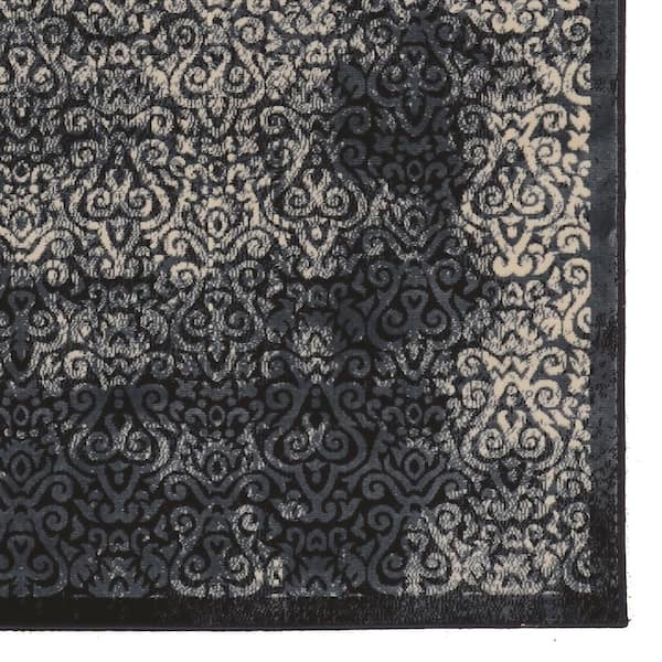 Crop Ilussion Navy and Beige 5 ft. x 7.6 ft. Area Rug