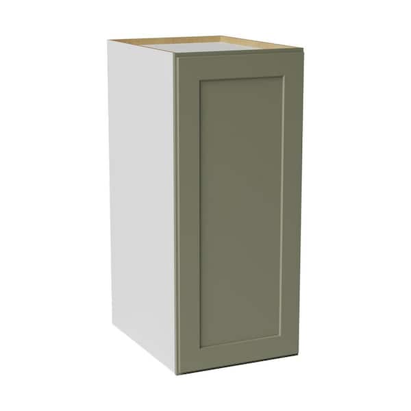 18 in. W x 24 in. D x 42 in. H Ready to Assemble Solid Wood Shaker Pantry Kitchen Cabinet in Sage Green