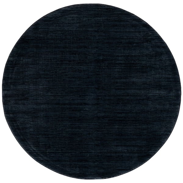 Vision Black 10 ft. x 10 ft. Solid Marle Round Area Rug