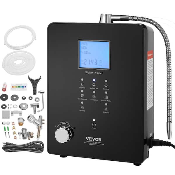 VEVOR Alkaline Water Ionizer Machine pH 3-11.2 Alkaline Acidic Hydrogen Water Purifier 6 Water Settings Home Filtration System