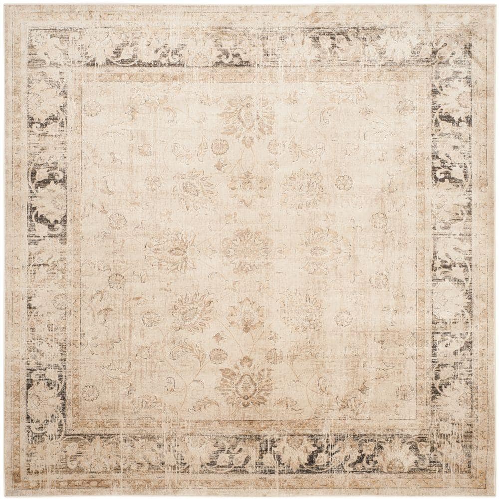 Vintage Stone 8' x 8' Square Viscose Area Rug