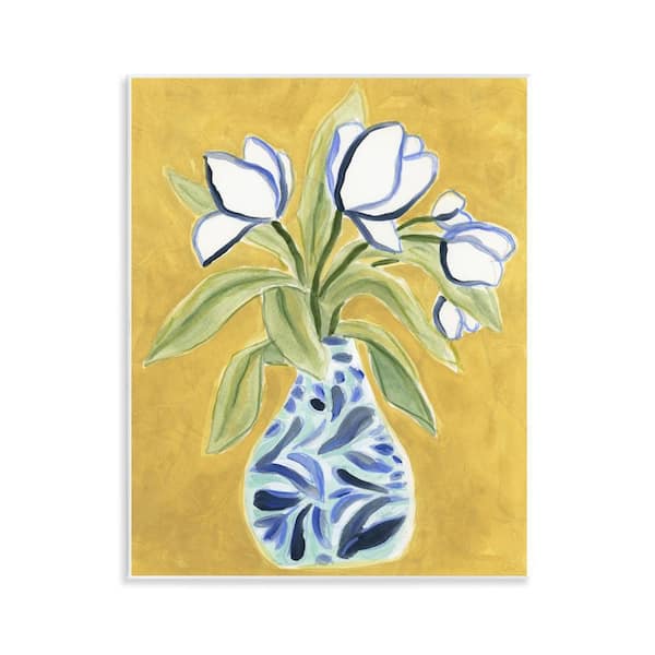 Stupell Industries Lively Tulips in Vase by June Erica Vess Unframed Nature Graphic Art Print 14 in. x 11 in.