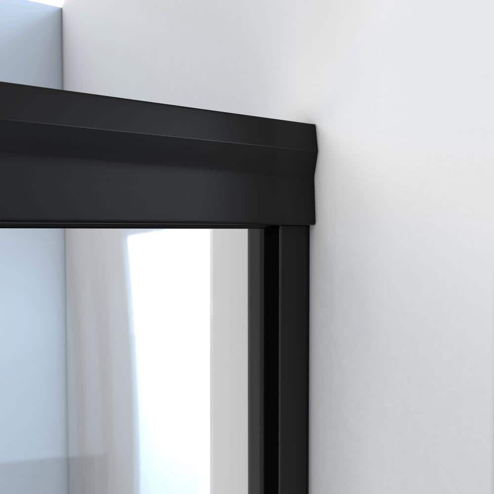 Alliance Pro 60" Satin Black Semi-Frameless Sliding Shower Door