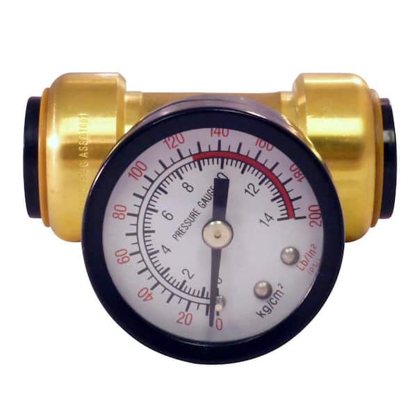 New Inline Air Pressure Regulator with Gauge Solid Brass Construction 160 PSI 