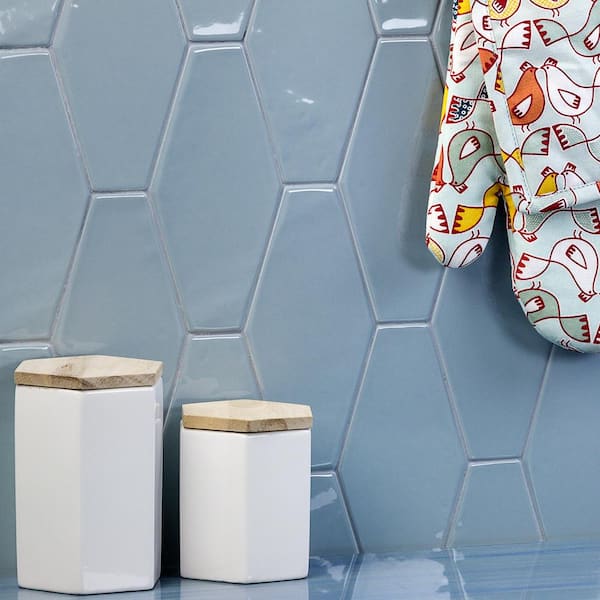 Birmingham Hexagon Dew 4 in. x 8 in. Polished Ceramic Subway Tile (5.38 sq. ft. / box)