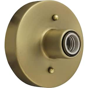 6 in. 1-Light Round Brass Flush Mount with No Bulbs Included (1-Pack)