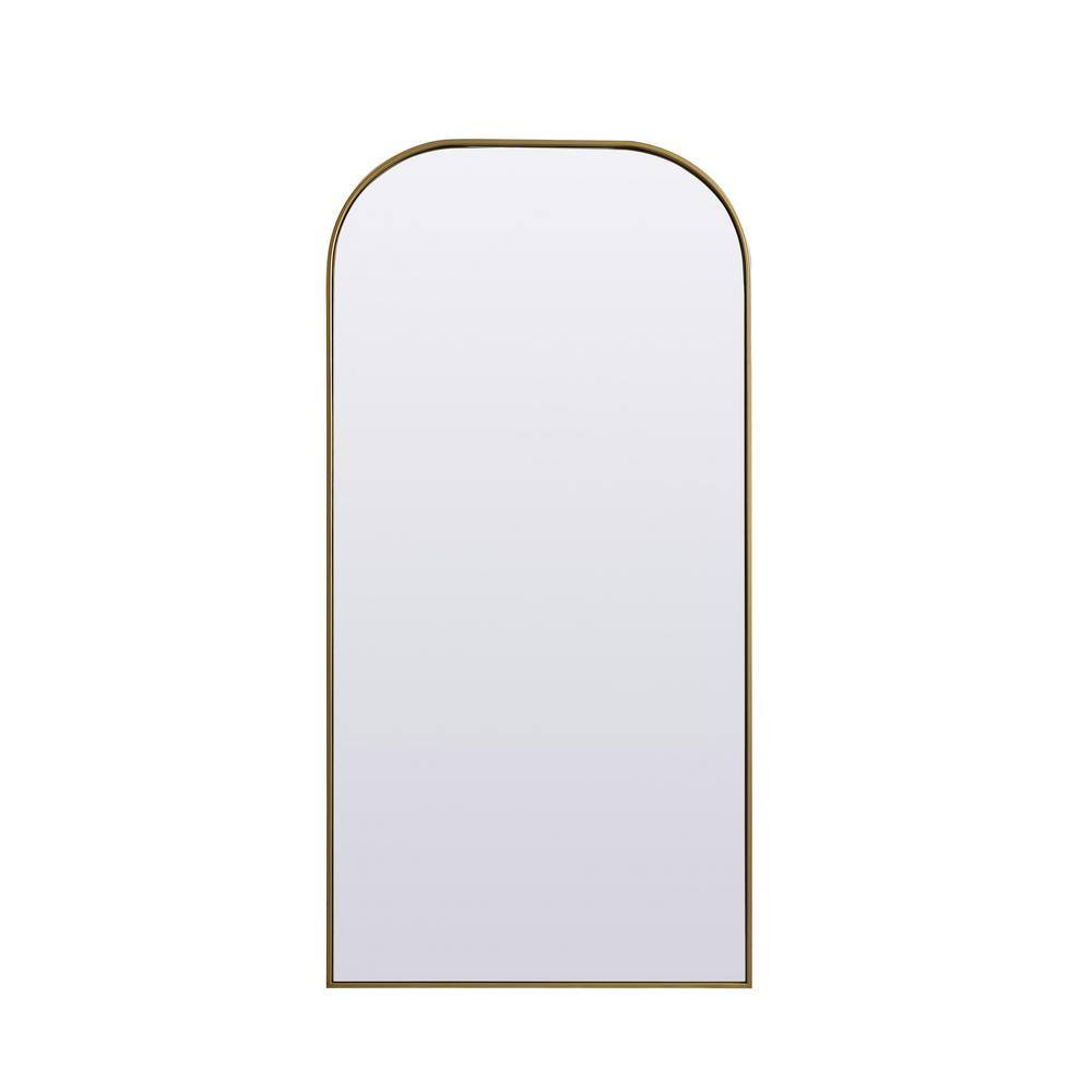 Simply Living 32 in. W x 66 in. H Arch Metal Framed Brass Full Length Mirro