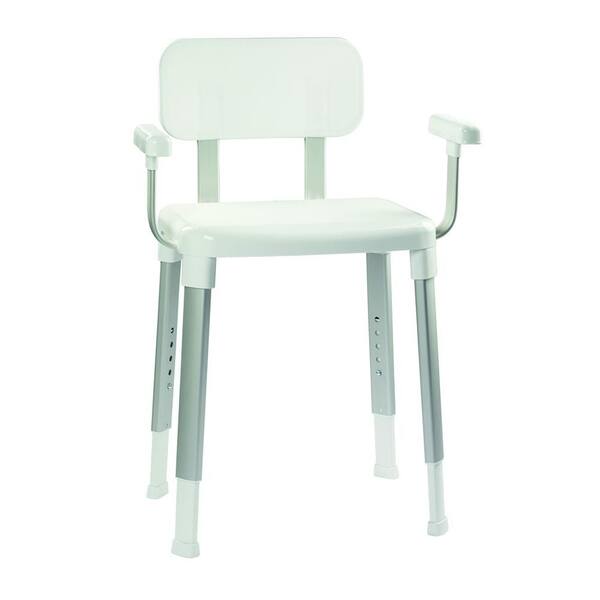 Croydex Adjustable Shower Seat with Arms in White