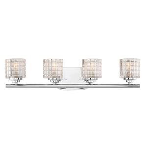 4-Light Polished Nickel Bath Light with Clear Glass