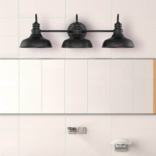 Black farmhouse deals bathroom light fixtures