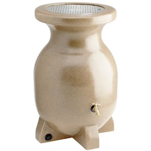 Koolscapes Stone-Look Rain Barrel 55 Gal. (210L) Beige, Eco-Friendly Gardening, Water Conservation