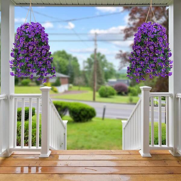 Artificial Purple Morning Glory Vines Ornaments, 4-Pack L0D9NYX9RM