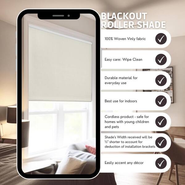 Chicology Ivory Textured Cordless Blackout Privacy Vinyl Roller