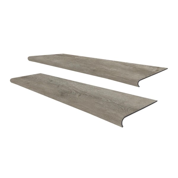 DOTFLOOR White Stone 8 mm. T x 48 in. L x 12.2 in. W Vinyl Stair