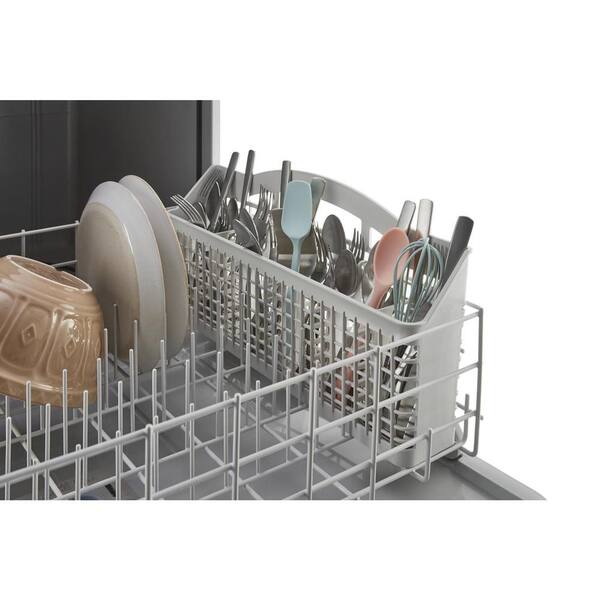 Whirlpool - 24 in. Front Built-In Tall Tub Dishwasher in Black with 4-Cycles