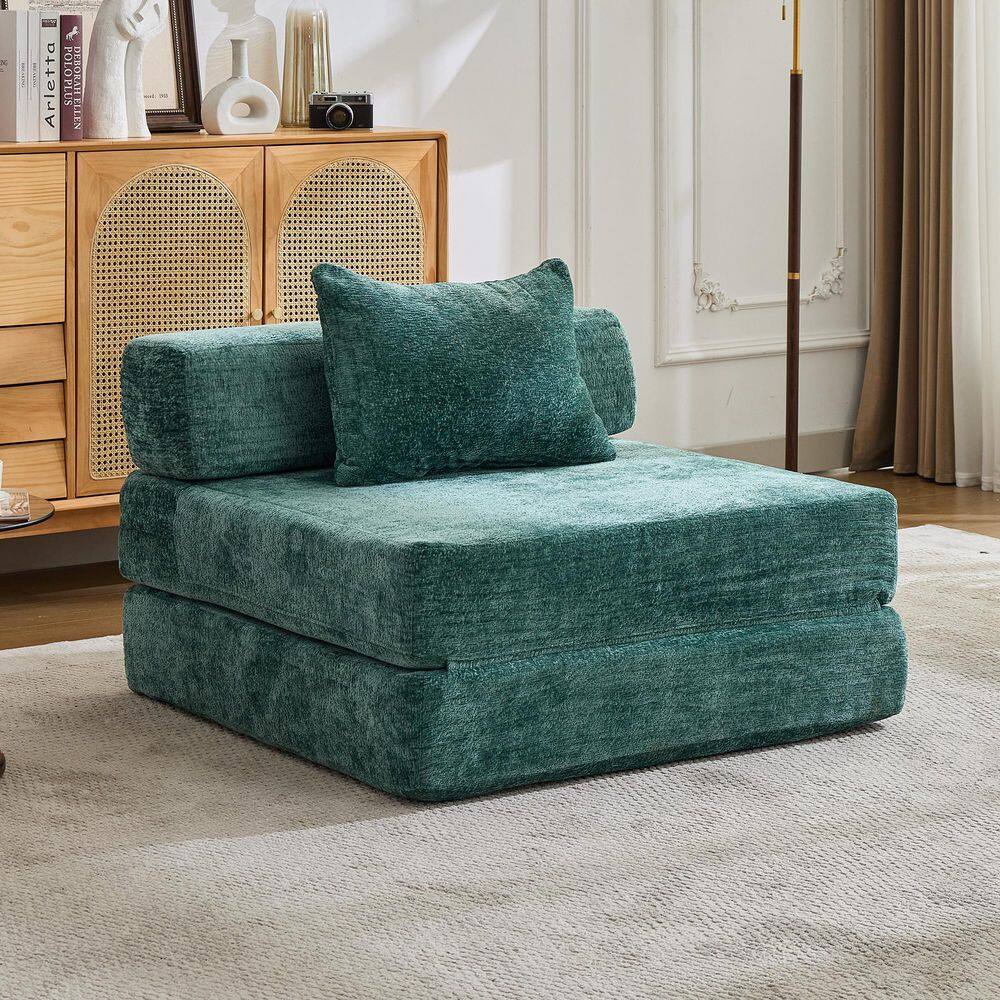 39.37 in. Armless Chenille Fabric Modular Compression Sectional Sofa in Dark Green price history on PriceWatchPro