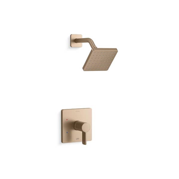 KOHLER Parallel Rite-Temp Single Handle Shower Trim Kit With Lever Handle 1.75 GPM in Vibrant Brushed Bronze