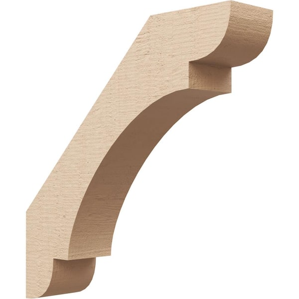Ekena Millwork 3 in. x 14 in. x 14 in. Olympic Rough Cedar Woodgrain Timberthane Polyurethane Knee Brace, Primed