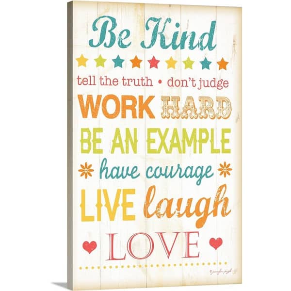 GreatBigCanvas "Be Kind" by Jennifer Pugh Canvas Wall Art