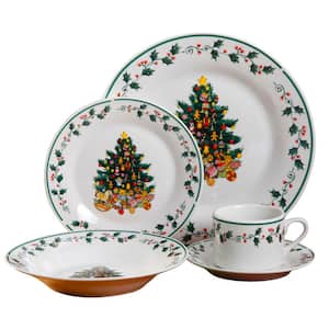 Tree Trimming 20-Piece Seasonal Multicolor Ceramic Dinnerware Set (Service for 4)