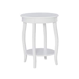 Justine 18 in. W x 18 in. D x 24 in. H White Round Wood Table