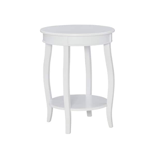 Powell Company Justine 18 in. W x 18 in. D x 24 in. H White Round Wood Table