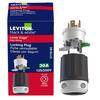 Leviton Black & White Lever Edge 30 Amp 125/250 Volt Locking Plug, NEMA L14-30P,  3P, 4W, Industrial Grade 2711E-BX R61-2711E-0BX