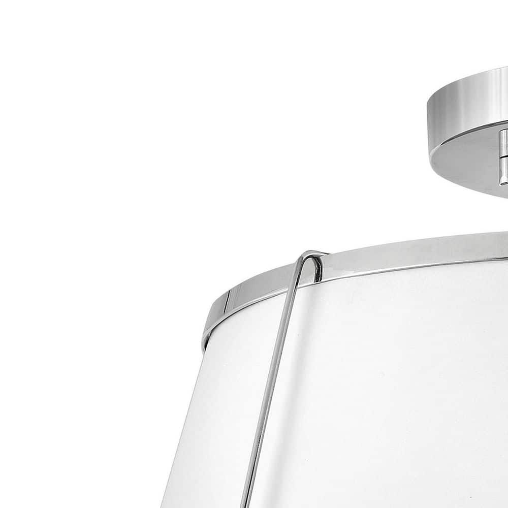 Elegant 2-Light Polished Nickel Drum LED Semi-Flush Mount