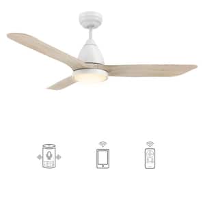 Antrim 52 in. Dimmable LED Indoor/Outdoor White Smart Ceiling Fan with Light and Remote, Works with Alexa/Google Home