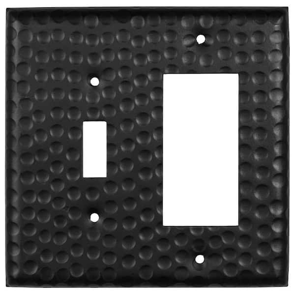 Monarch Abode Black 2-Gang 1-Toggle/1-Decorator/Rocker Wall Plate (1-Pack)