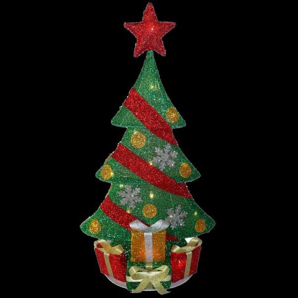 National Tree Company 29 in. Pre-Lit Tinsel Tree