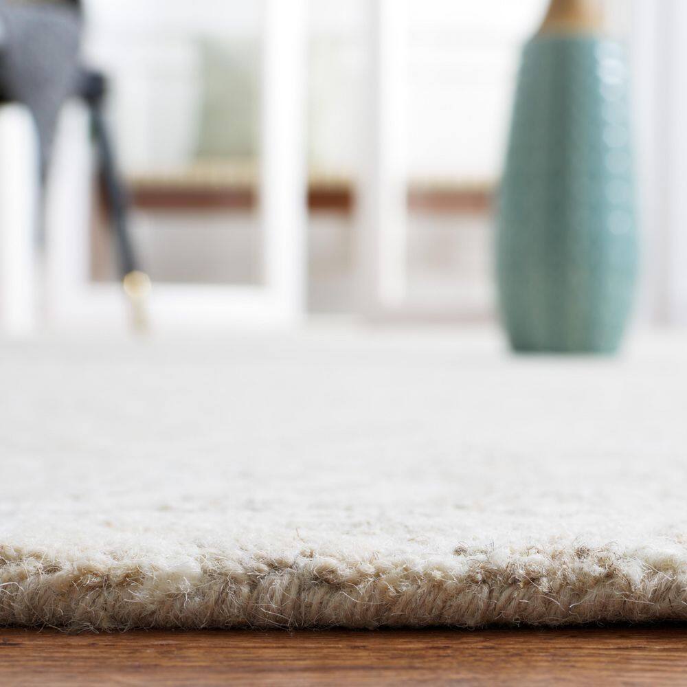 Micro-Loop Beige 9 ft. x 12 ft. Medallion Solid Color Area Rug - thumbnail 6