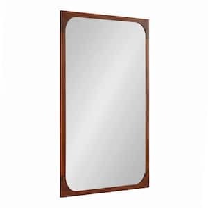 Kenai 24 in. W x 36 in. H Wood Walnut Brown Rectangle Modern Framed Decorative Wall Mirror