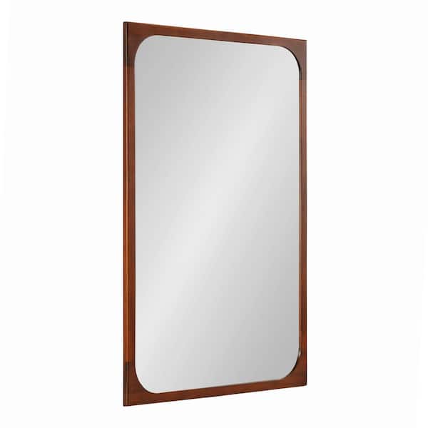 Kate and Laurel Kenai 24 in. W. x 36 in. H Wood Walnut Brown Rectangle Modern Framed Decorative Wall Mirror