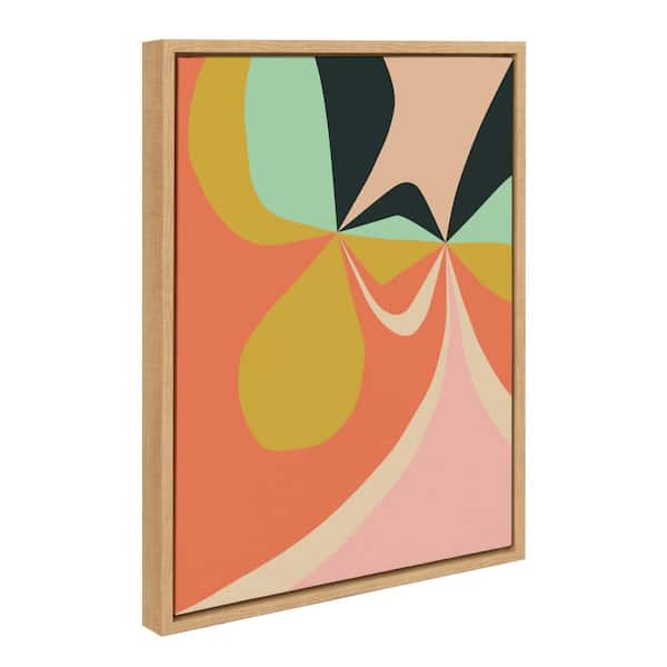 Kate and Laurel Sylvie Retro Floral 4 Framed Canvas by Alicia Bock Set of 1 Abstract Art Print 18.00 in. x 24.00 in.