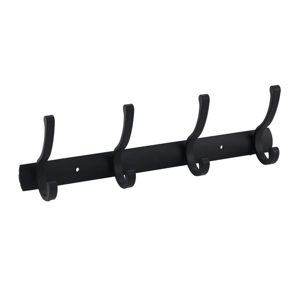 ALEASHA Quadruple J-Hook Robe/Towel Hook in Matte Black AL-8J826B - The ...