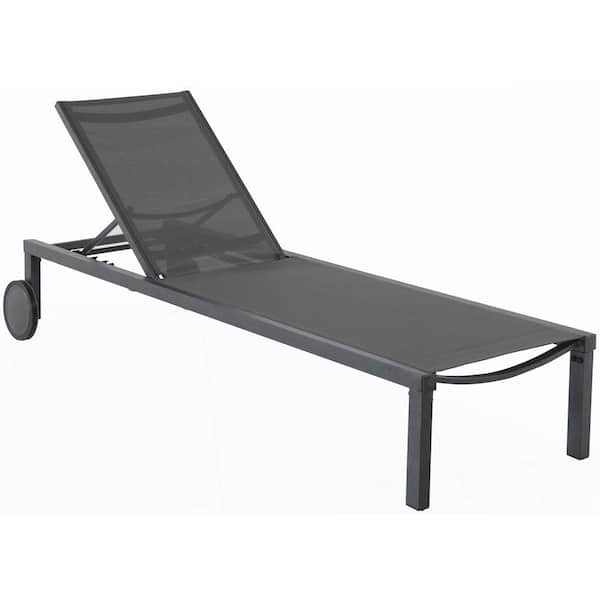 Hanover Windham Adjustable Sling Chaise Lounger Modern Outdoor ...