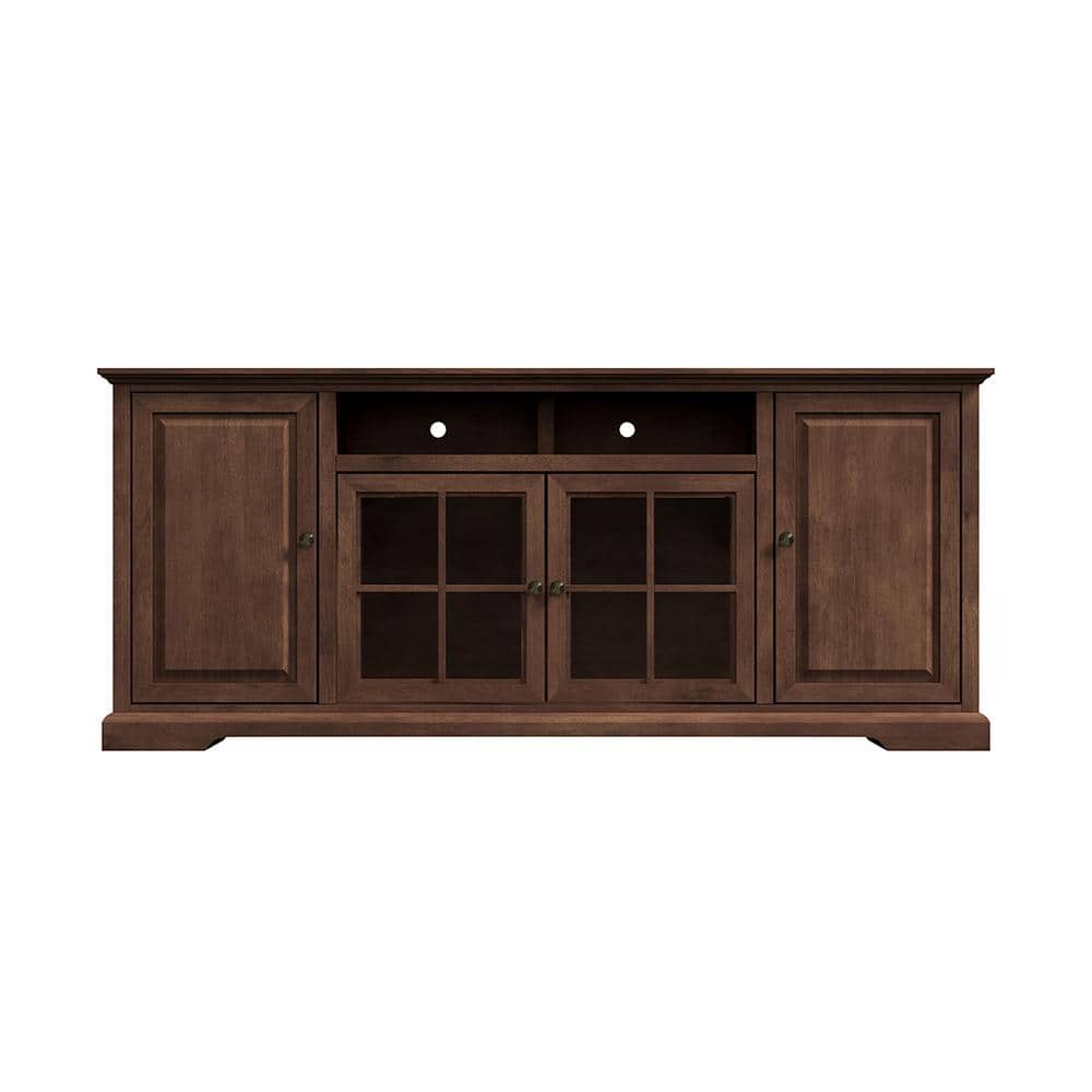 Bridgevine Home 78 in. Fully Assembled Cherry TV Stand, Fits TV's up to