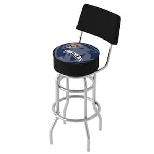 Florida Panthers Watermark 31 in. Black Low Back Metal Bar Stool with Vinyl Seat