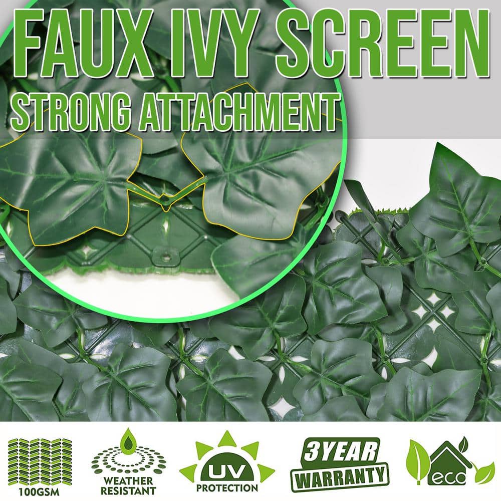 Green Artificial Ivy Leaves Privacy Fence Screen 138" x 39"