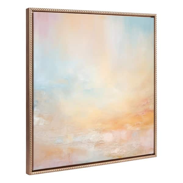 Kate and Laurel Sylvie Tonal Abstract Framed Canvas by The Creative Bunch Studio Set of 1 Abstract Art Print 30.00 in. x 30.00 in.
