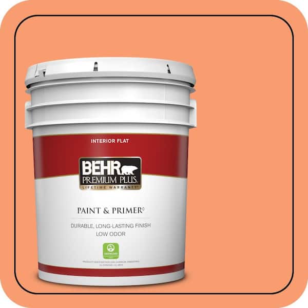 BEHR PREMIUM PLUS 5 gal. #P200-5 Burning Coals Flat Low Odor Interior Paint & Primer