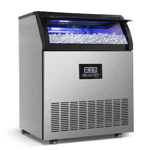 Commercial Ice Maker 360 lb./24 H Freestanding Ice Maker Machine with 77 lb. Storage, Stainless Steel