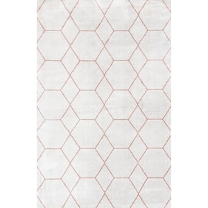 Veronica Geometric Honeycomb Light Pink 6 ft. 7 in. x 9 ft. Area Rug