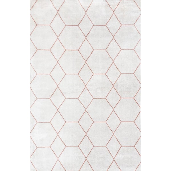nuLOOM Veronica Geometric Light Pink 8 ft. 10 in. x 12 ft. Honeycomb Area Rug