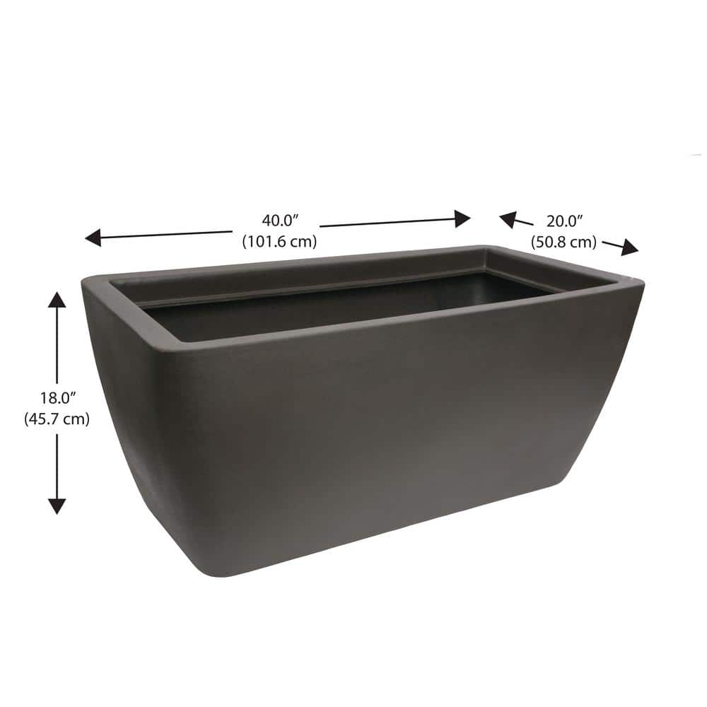 Manhattan Large Brownstone Rectangular Plastic Outdoor Planter
