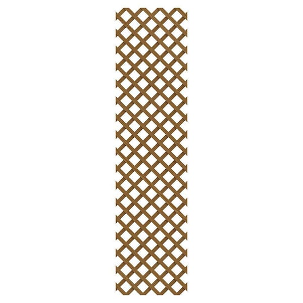 Unbranded 2 ft. x 8 ft. Redwood-Stained Untreated Douglas Fir Garden Lattice Actual: 0.5 in. x 24 in. x 96 in