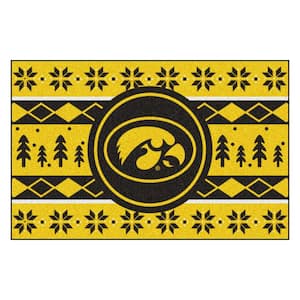 Iowa Hawkeyes Holiday Sweater Yellow 1.5 ft. x 2.5 ft. Starter Area Rug