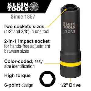 1/2 in. and 3/8 in. 2-in-1 Impact Socket, 6-Point