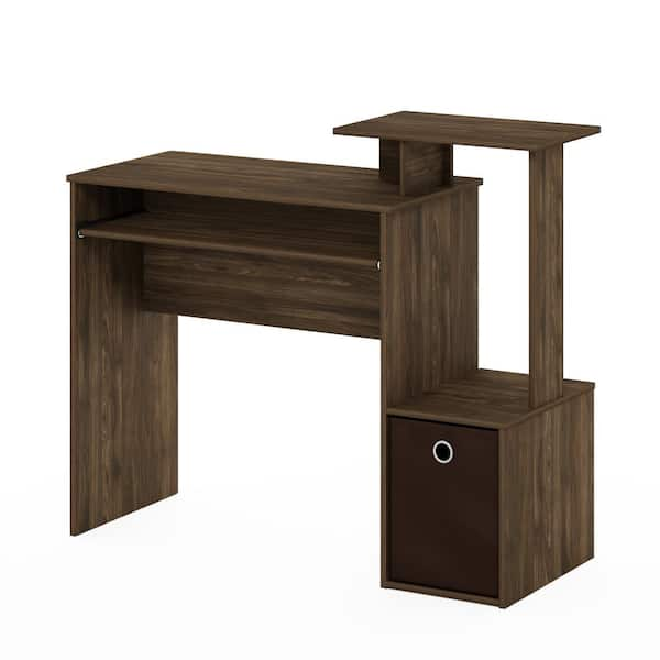 null 14 in. Rectangular Columbia Walnut/Dark Brown Computer Desk with Storage